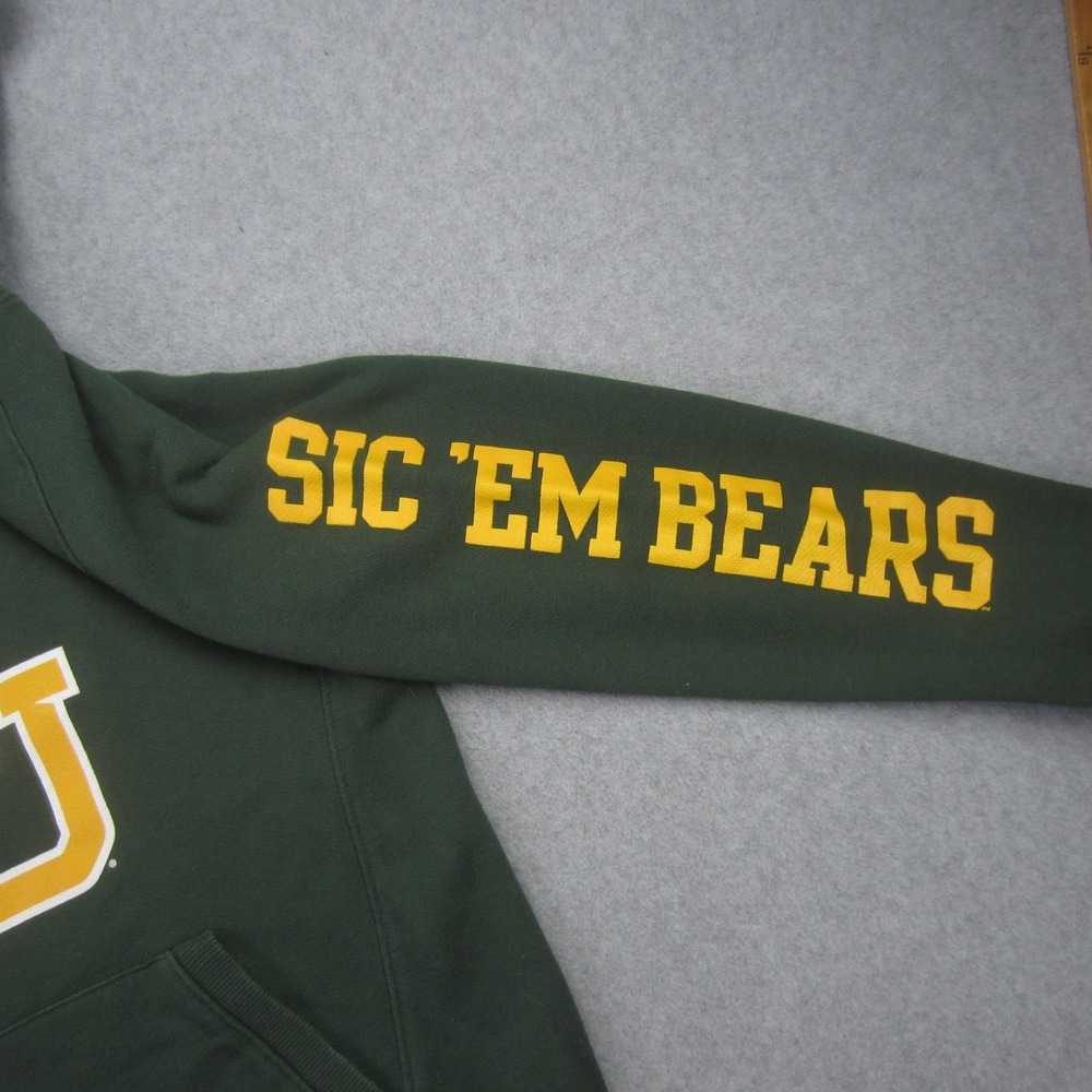 Baylor Bears Hoodie XS Green Sic‎ Em Bears Graphic Champion Sweatshirt NCAA - Picture 6 of 14